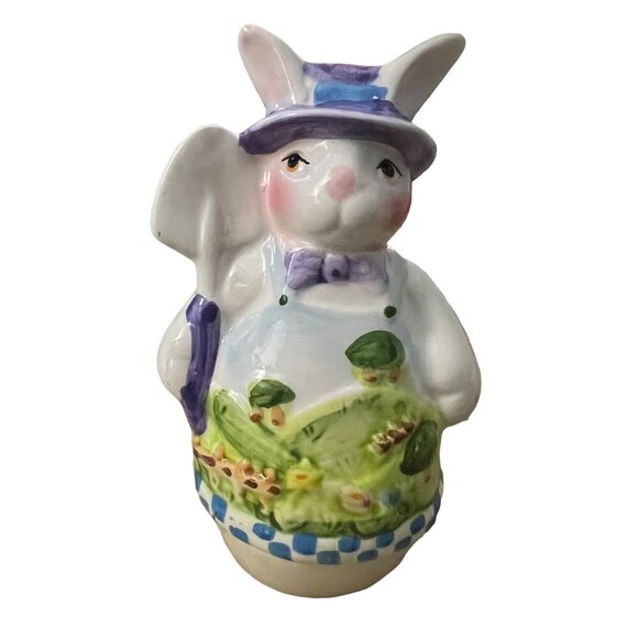 Easter Salt and Pepper‎ Shakers Easter Bunny Rabbits Multicolor Ceramic - Picture 3 of 7